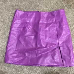 Purple leather skirt
